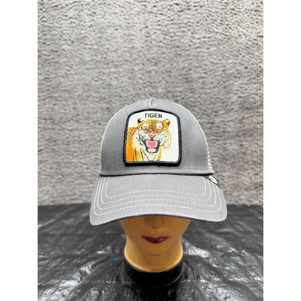 Goorin Bros The White Tiger Adjustable Snapback Trucker Hat Grey Mens One Size